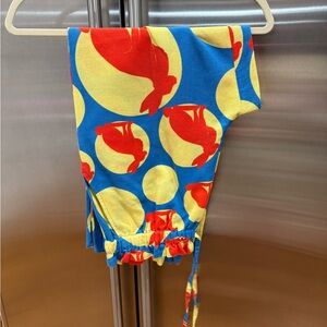Colorful Women's Pants with Red and Yellow Design